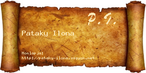 Pataky Ilona névjegykártya